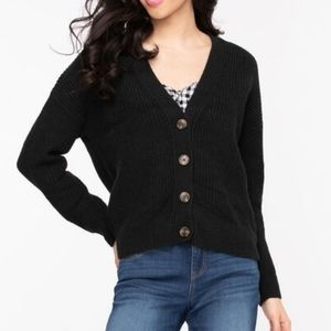 SIZE XL RIBBED KNIT CARDIGAN